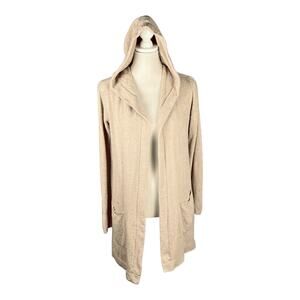 Barefoot Dreams CozyChicLite Coastal Hooded Cardigan Oatmeal XS/S